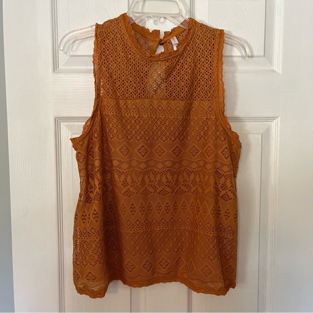 Xhiliration XL amber brown blouse